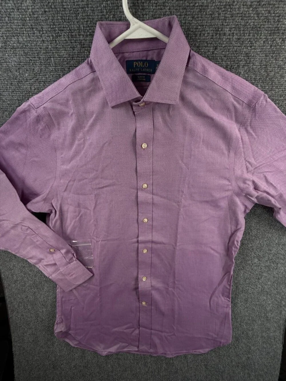 Polo Ralph Lauren Purple Slim Fit Easy Care Button Up Shirt Long Sleeve 16 32/33